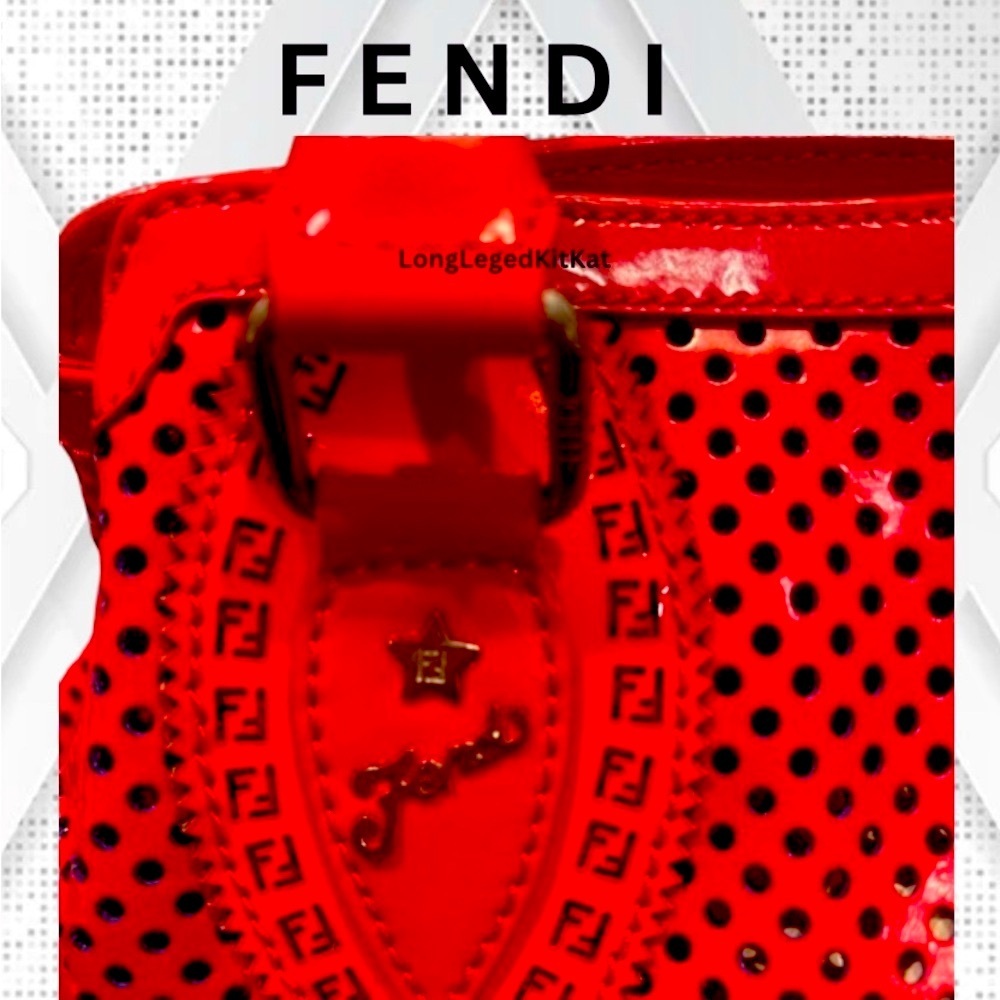 ‼️SOLD‼️Fendi Du Jour Red Perforated Leather Tote Bag and Wallet Bundle - Picture 3 of 8